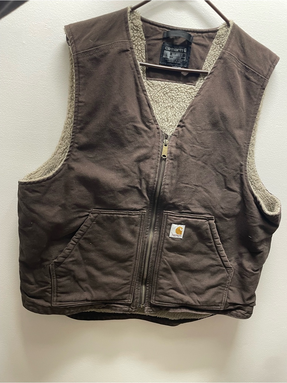 Carhartt Brown Sherpa-Lined Vest